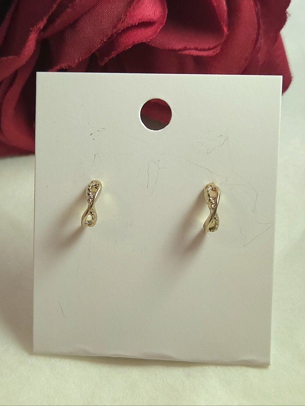 Dainty Gold Plated Open Twist Hoop Earrings
